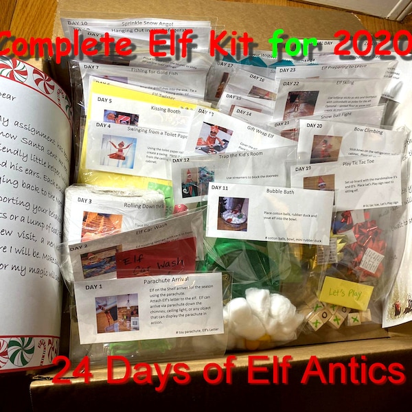 Elf Kits | Elf on the Shelf - Personalized Elf Letter with 24 Days (+1 Optional Day) of Elf Antics