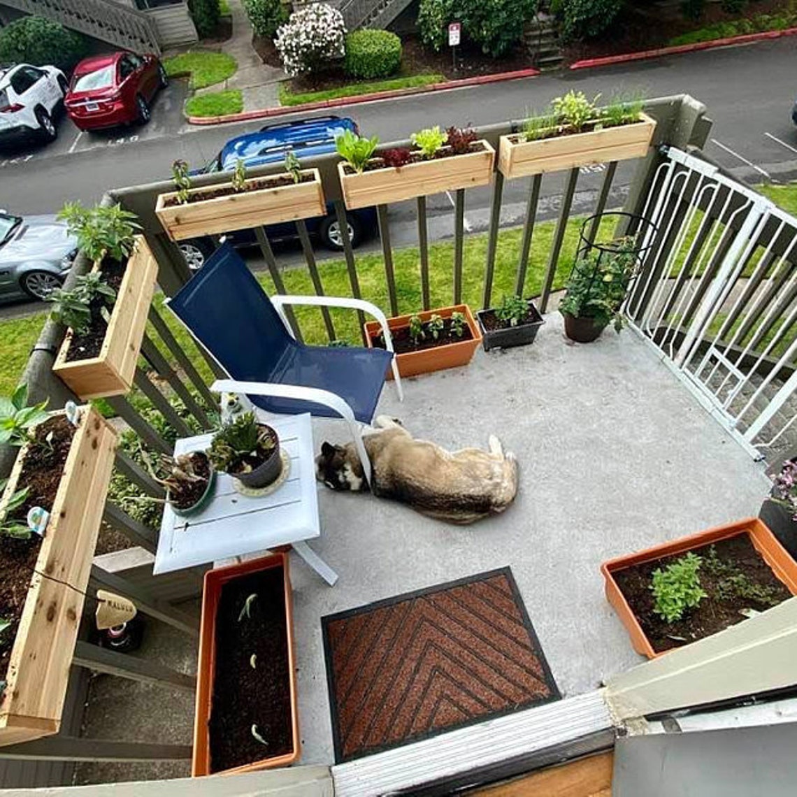 Cedar Railing Planter Box Deck Railing Planters Balcony Etsy