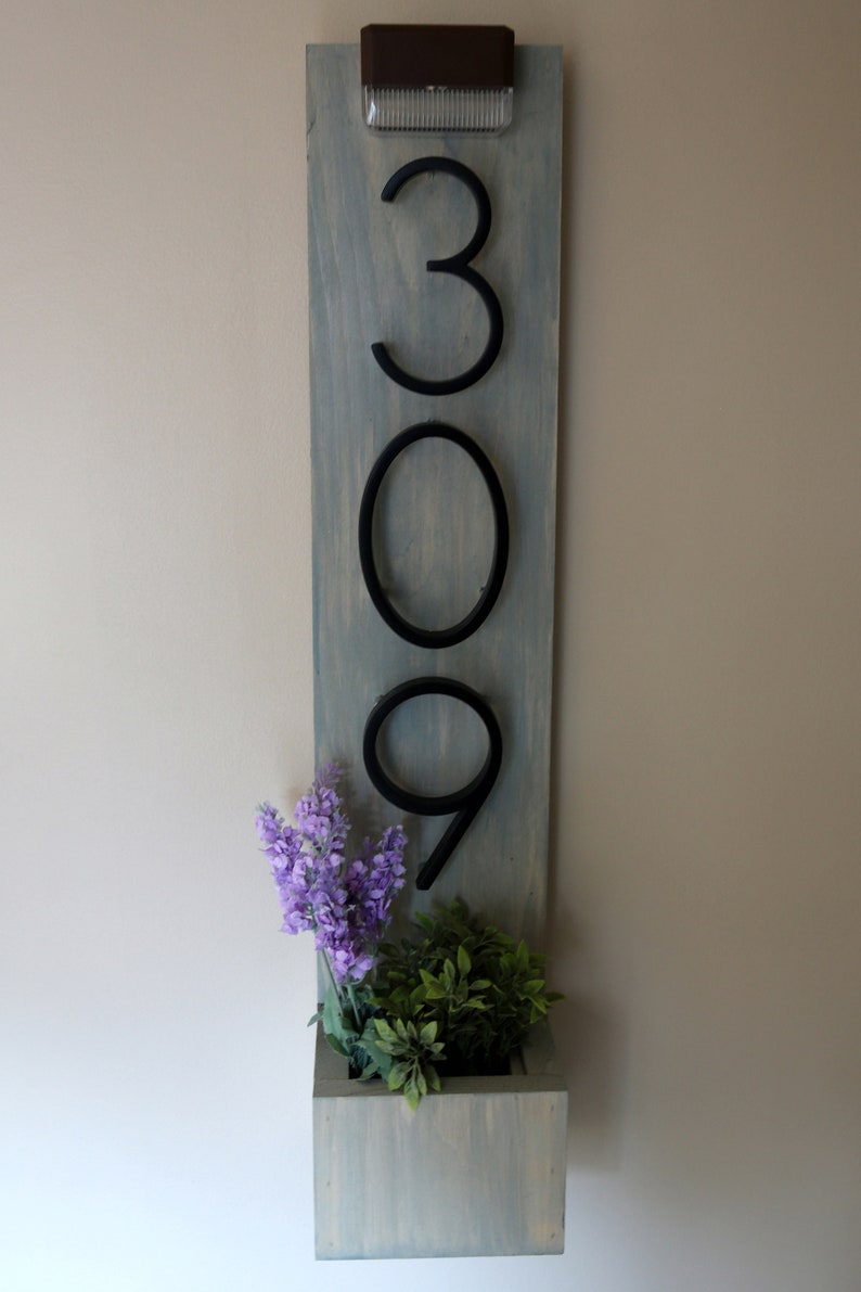 House Number Planter House Numbers Sign Address Planter Box Etsy