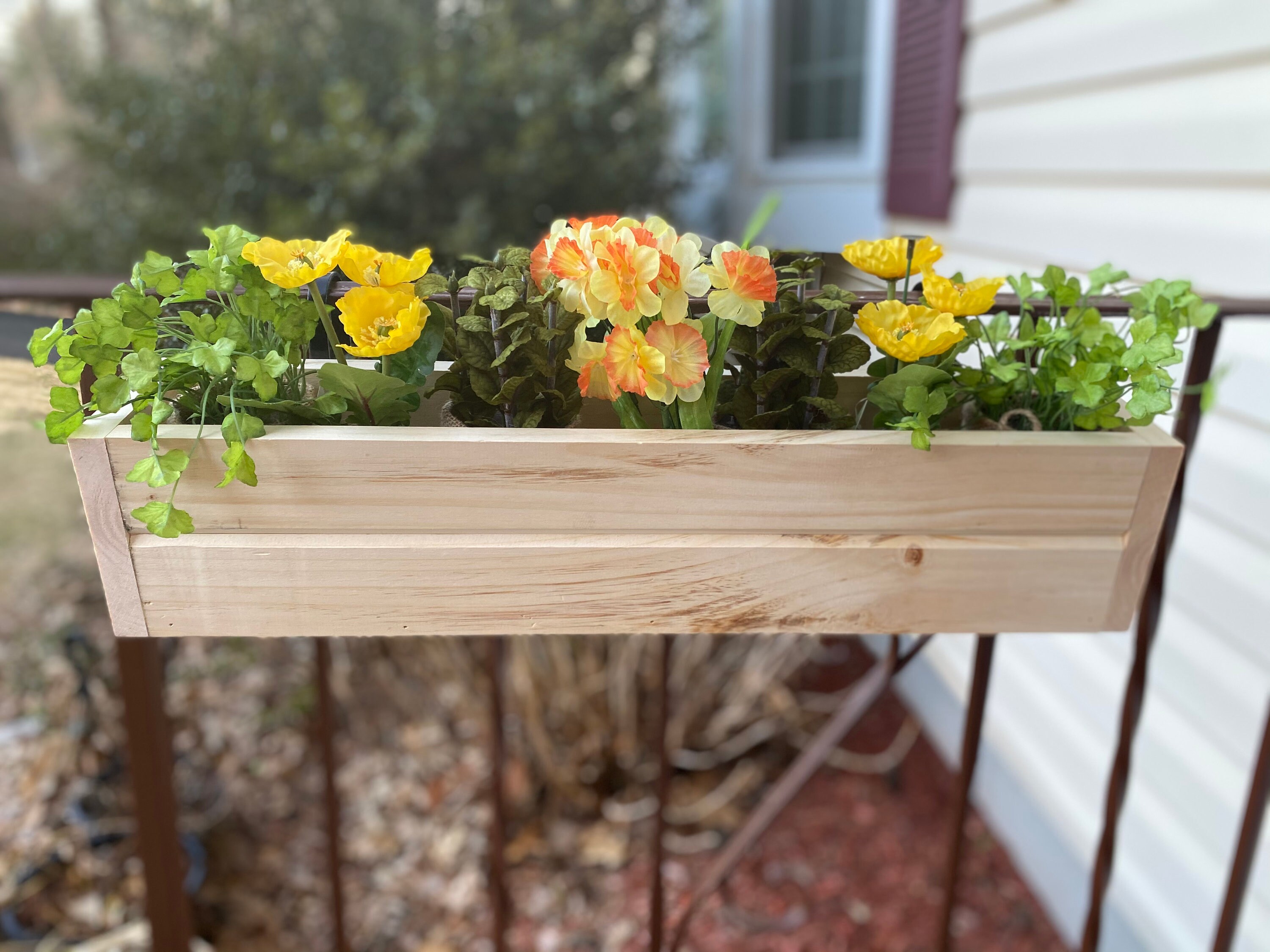 Railing Planter Box Deck Railing Planters Balcony Planter Etsy