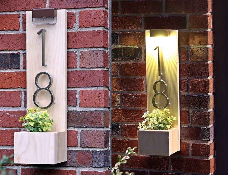 House Number Planter House Numbers Sign Address Planter Box Etsy