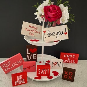 Valentines Day Decor, Tiered Tray Decor, Personalized Gift, Valentines Gift, Valentines Decor, Valentine Sign Wood, Valentine Sign, Holiday