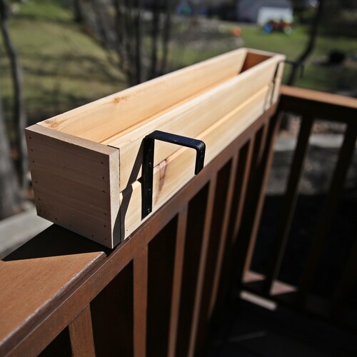 Cedar Railing Planter Box 2 to 6 Brackets Balcony Planter Etsy
