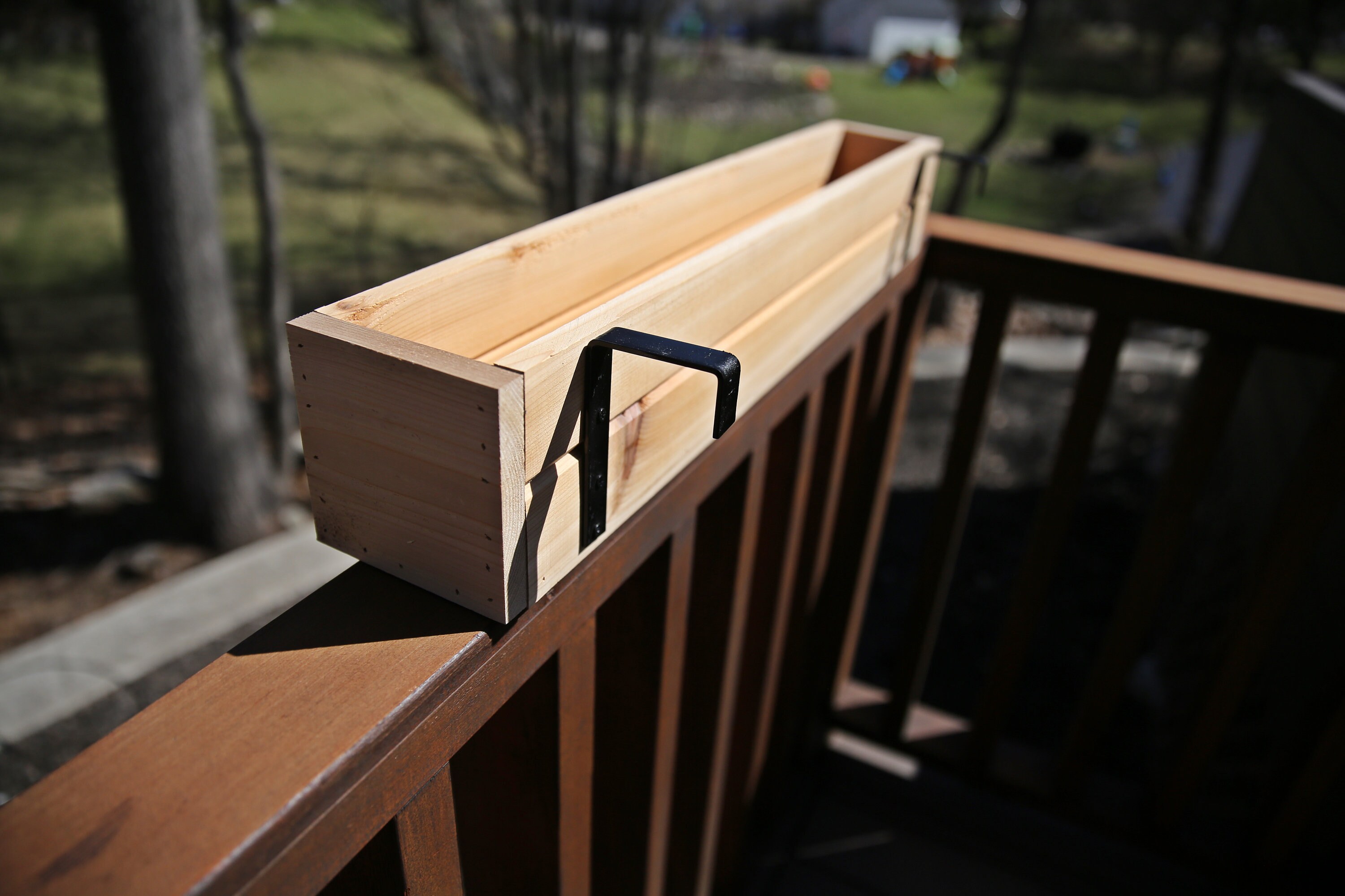 Cedar Railing Planter Box 2 to 6 Brackets Balcony Planter Etsy