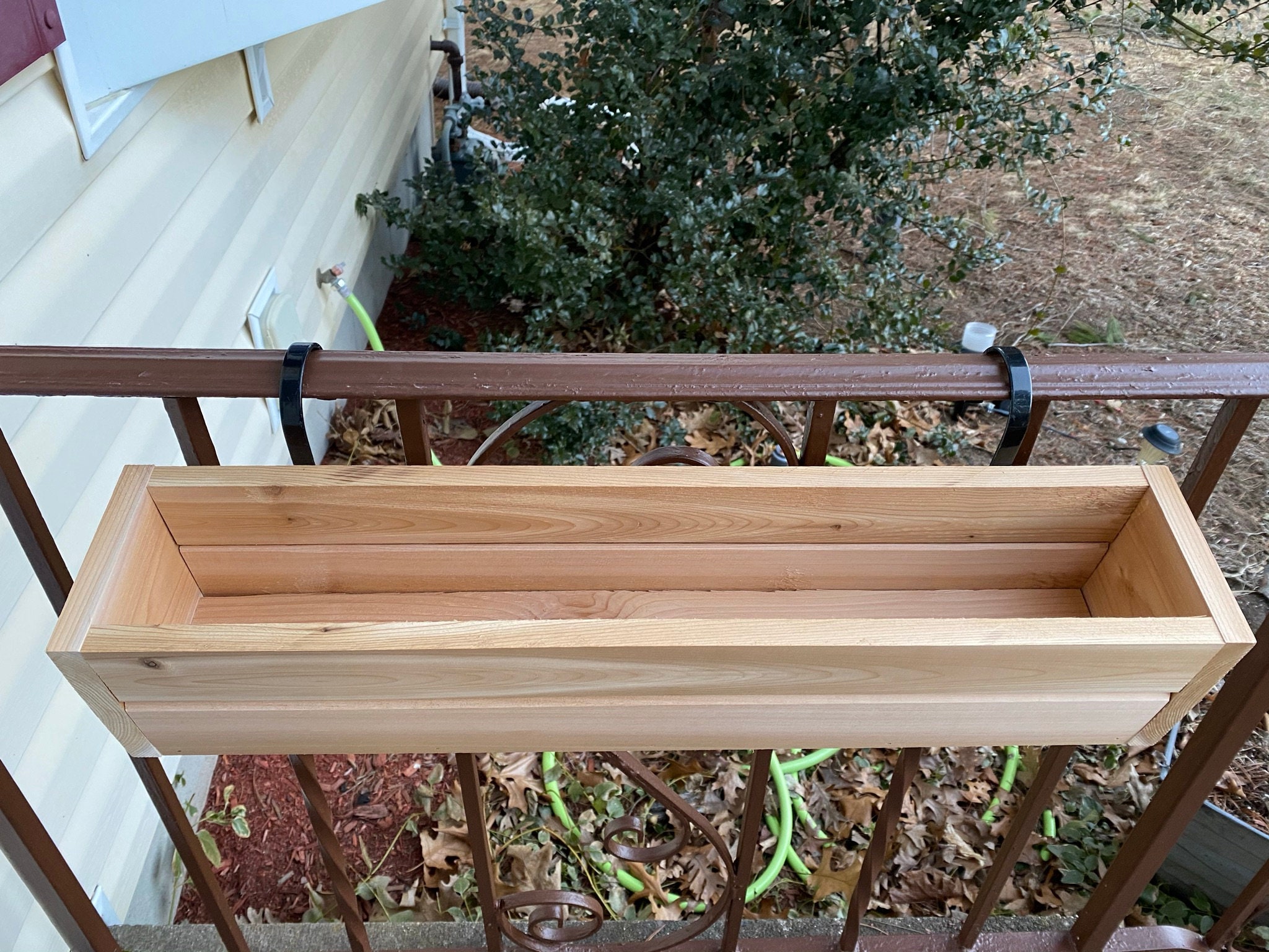 Cedar Railing Planter Box Deck Railing Planters Balcony Etsy