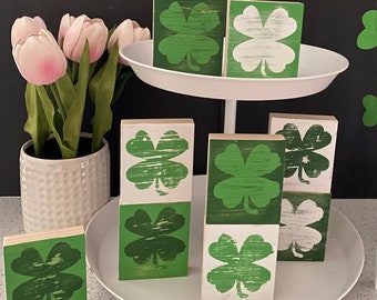 St Patricks Day Decor, Rustic Shamrock Wood Signs, St Patricks Day Signs, St Patricks Signs, Tiered Tray Signs, Tiered Tray Decor, Clover