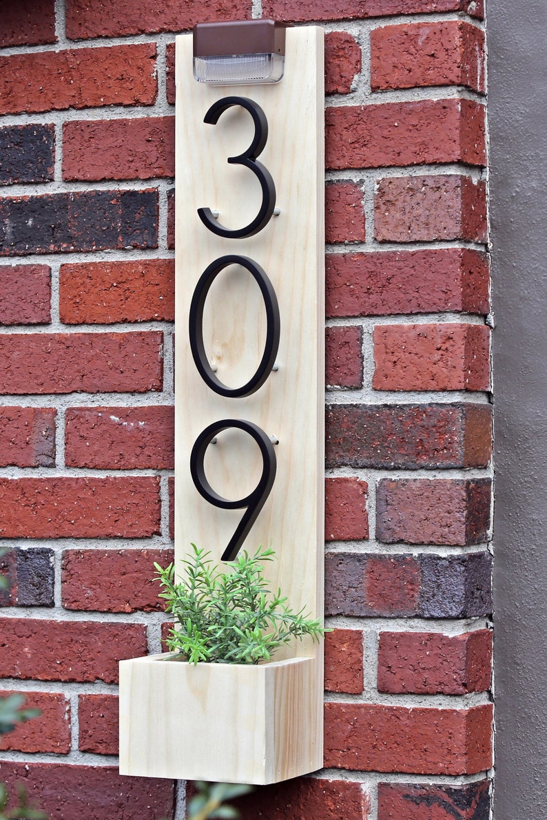House Number Planter House Numbers Sign Address Planter Box Etsy