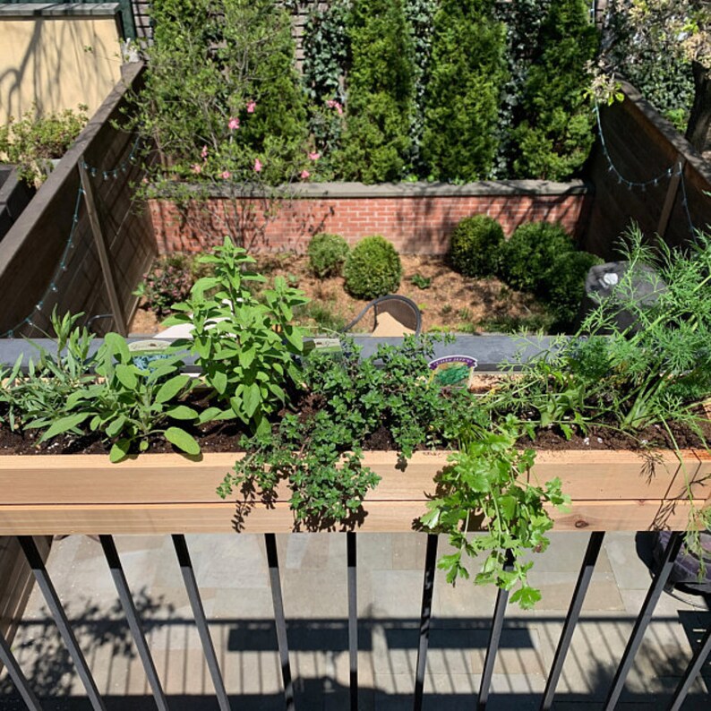 Cedar Railing Planter Box 2 to 6 Brackets Balcony Planter Etsy