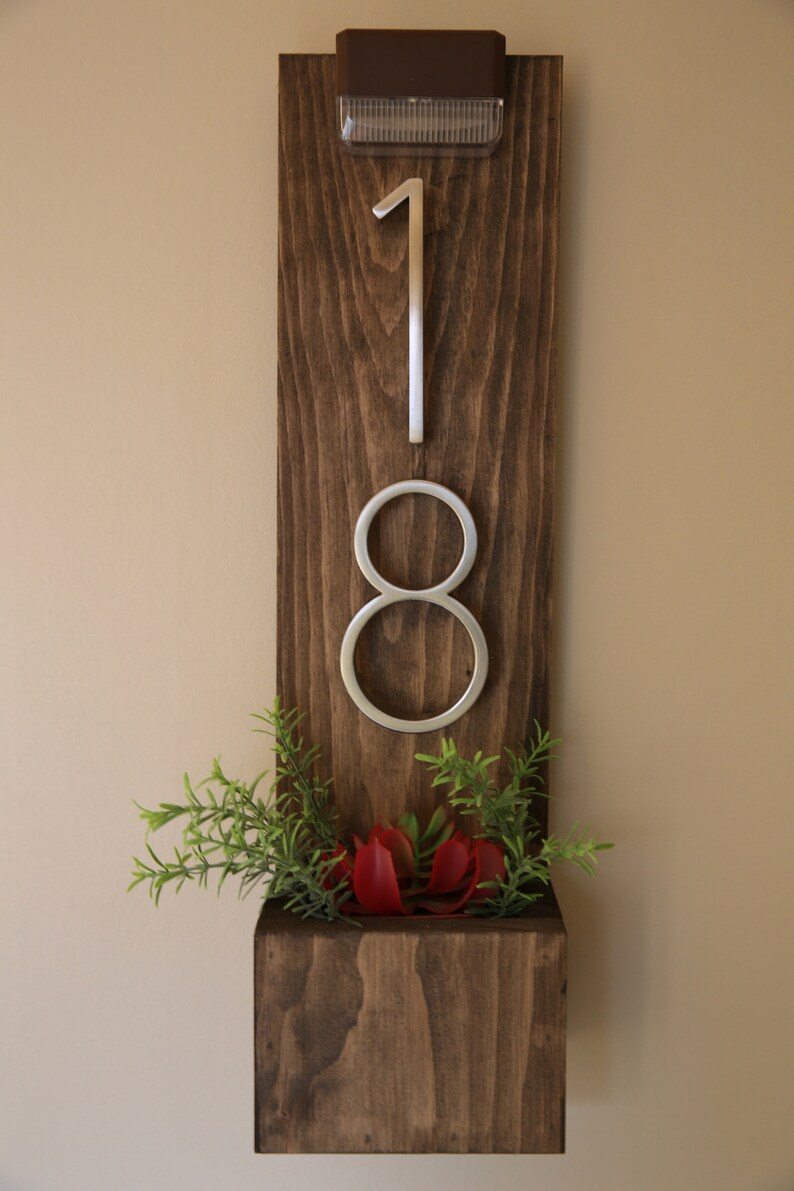 House Number Planter House Numbers Sign Address Planter Box Etsy