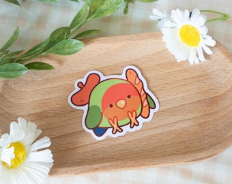 Süßer Lovebird mit Baguette Sticker