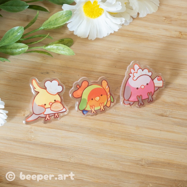 Lovebird, Galah und Nymphensittich-Pins 3er-Set Bild 2