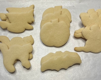 Undecorated Halloween Sugar Cookies, Plain Sugar Cookies, Unfrosted Sugar Cookies (1 dozen, 12)