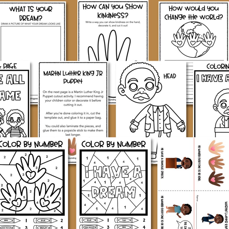 martin luther king jr preschool printable pack homeschool