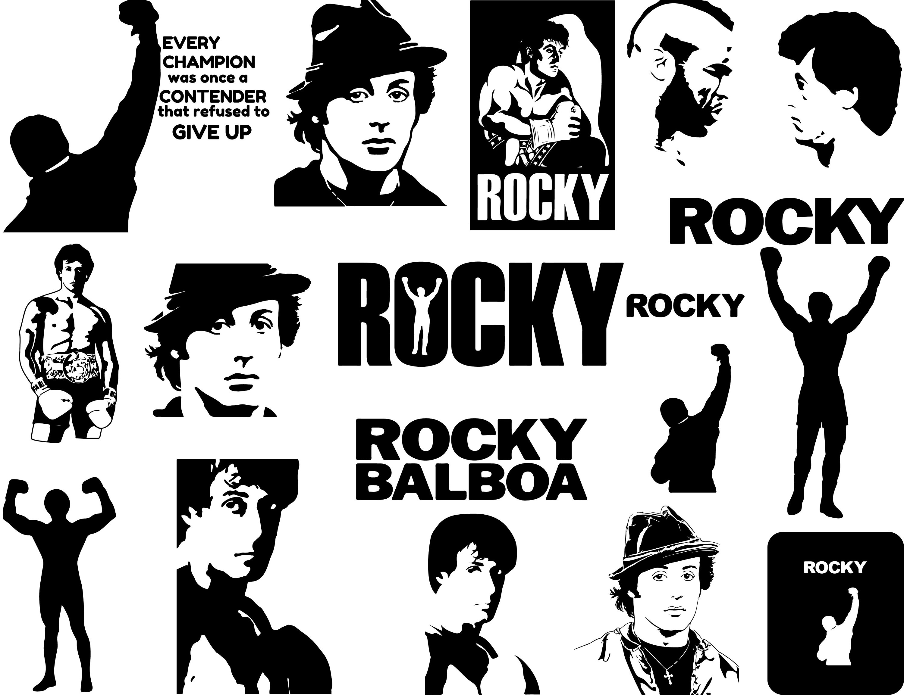 Póster adhesivo de vinilo Rocky Balboa