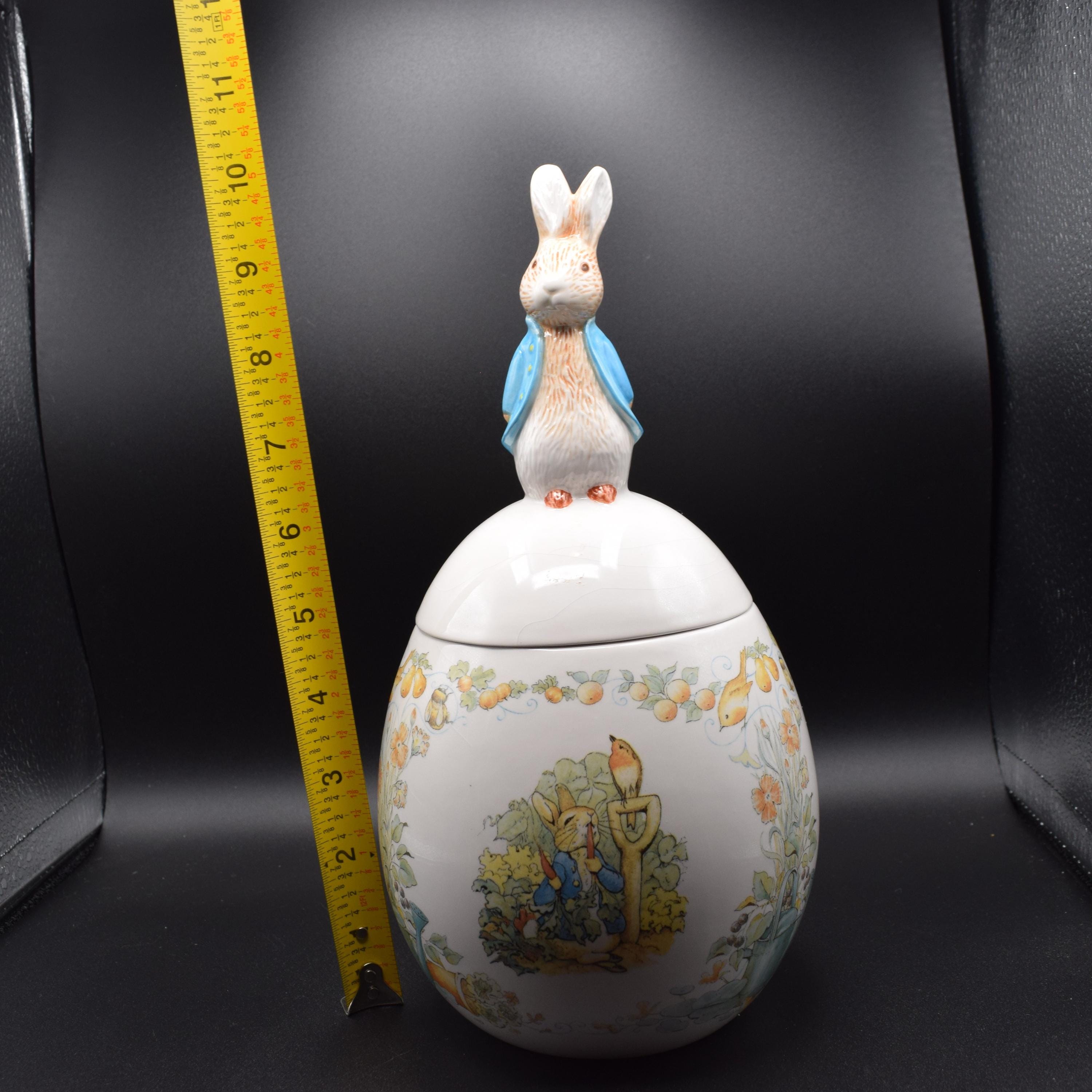 Vintage Beatrix Potter Peter Rabbit Easter Egg Cookie Jar by FW