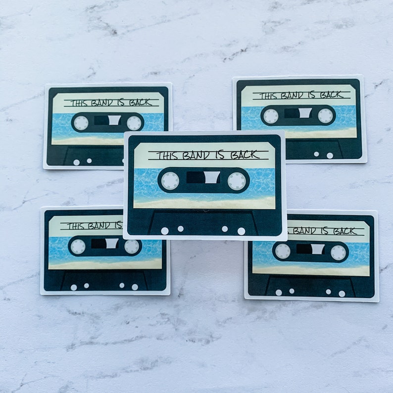 Water Bottle Sticker JATP This Band is Back Cassette tape Weatherproof Die-cut Sticker Journal Sticker Notebook Sticker