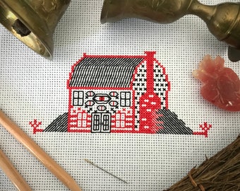 Baba Yaga Gezellige Spin Heks Huis Slavisch Russisch Volksverhaal Kruissteekpatroon Gemakkelijk Beginner