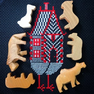 Baba Yaga Wooden Hut Witch House Slavic Russian Folktale Cross Stitch Pattern Easy Beginner