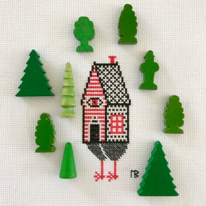 Baba Yaga Modern Witch House Cross Stitch Pattern Easy