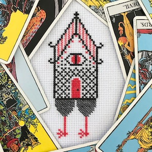 Baba Yaga Cyclops Witch House Slavic Russian Folktale Cross Stitch Pattern Easy