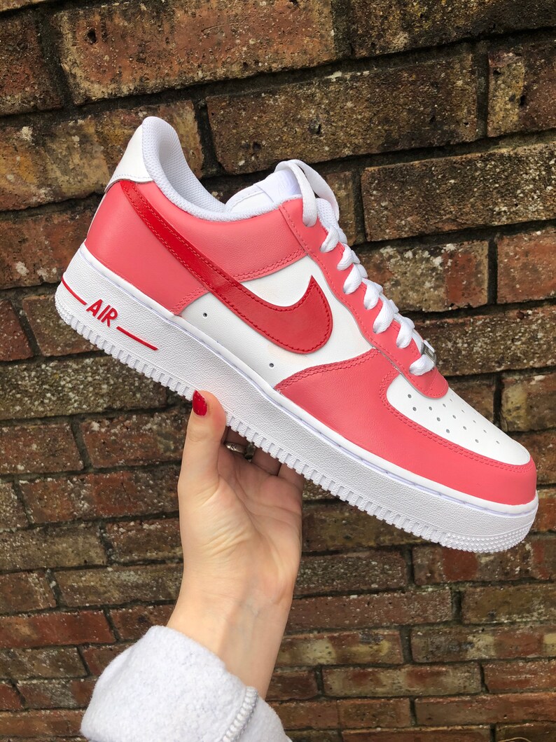 pink and red air force 1