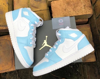 Custom Light Blue Air Jordan 1 Mids 