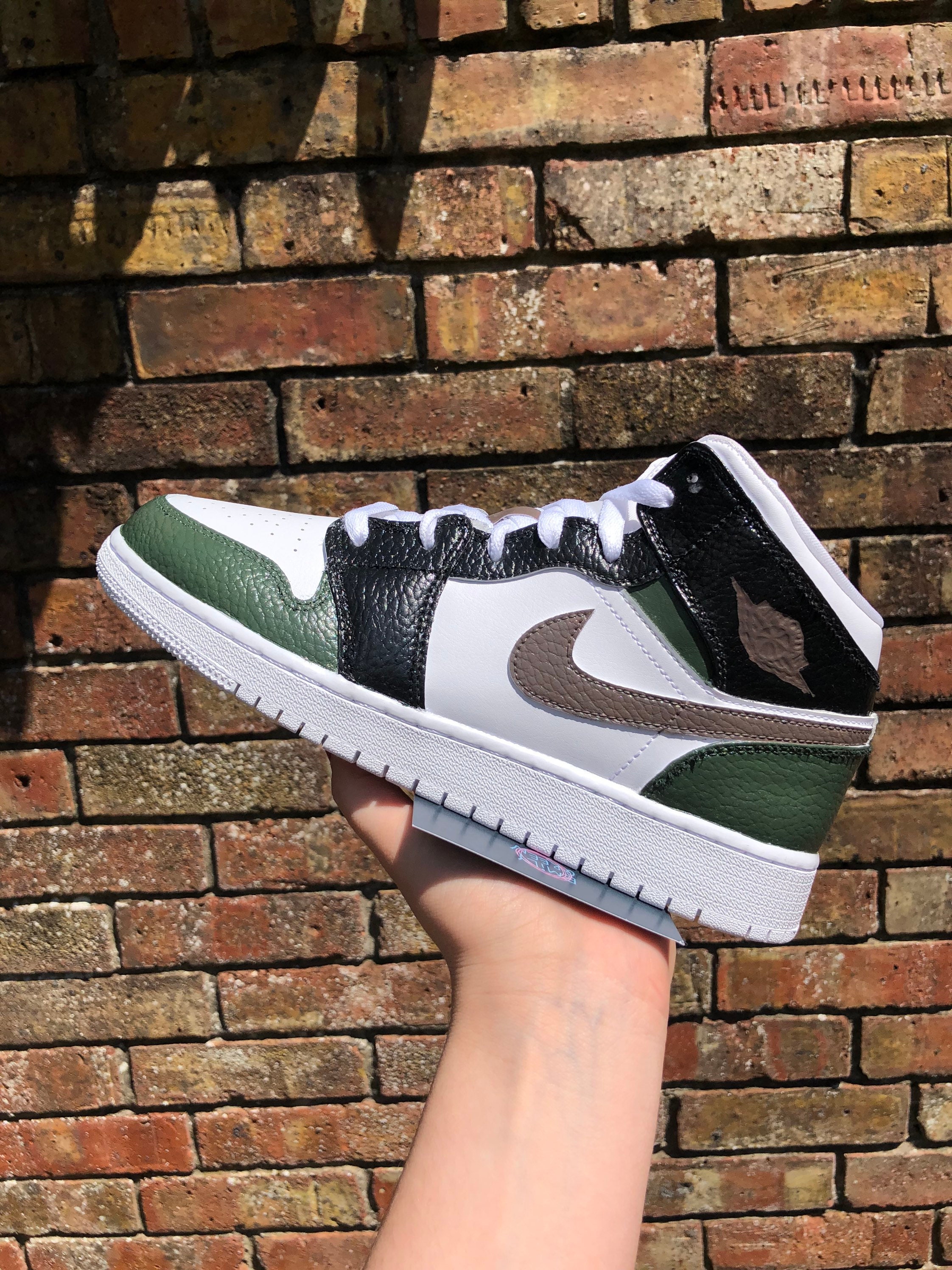 Custom forest Nike Air Jordan 1 Mid 