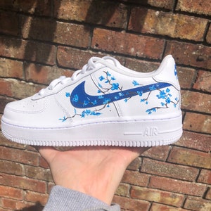 Custom blue cherry blossom Air Force 1