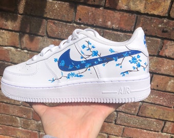 Aangepaste blauwe kersenbloesem Air Force 1