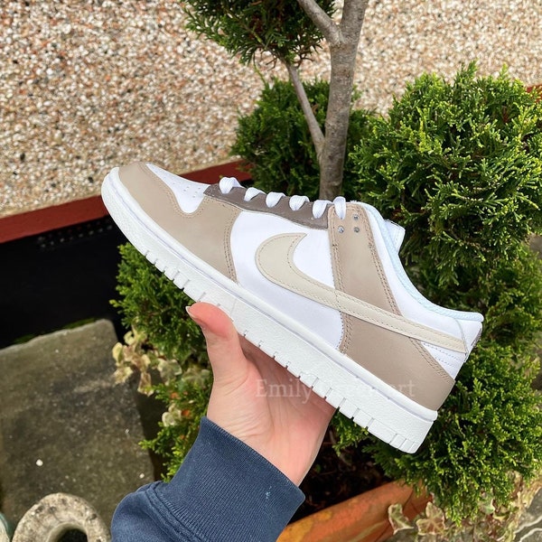 Aangepaste koffie en crème Nike Dunks