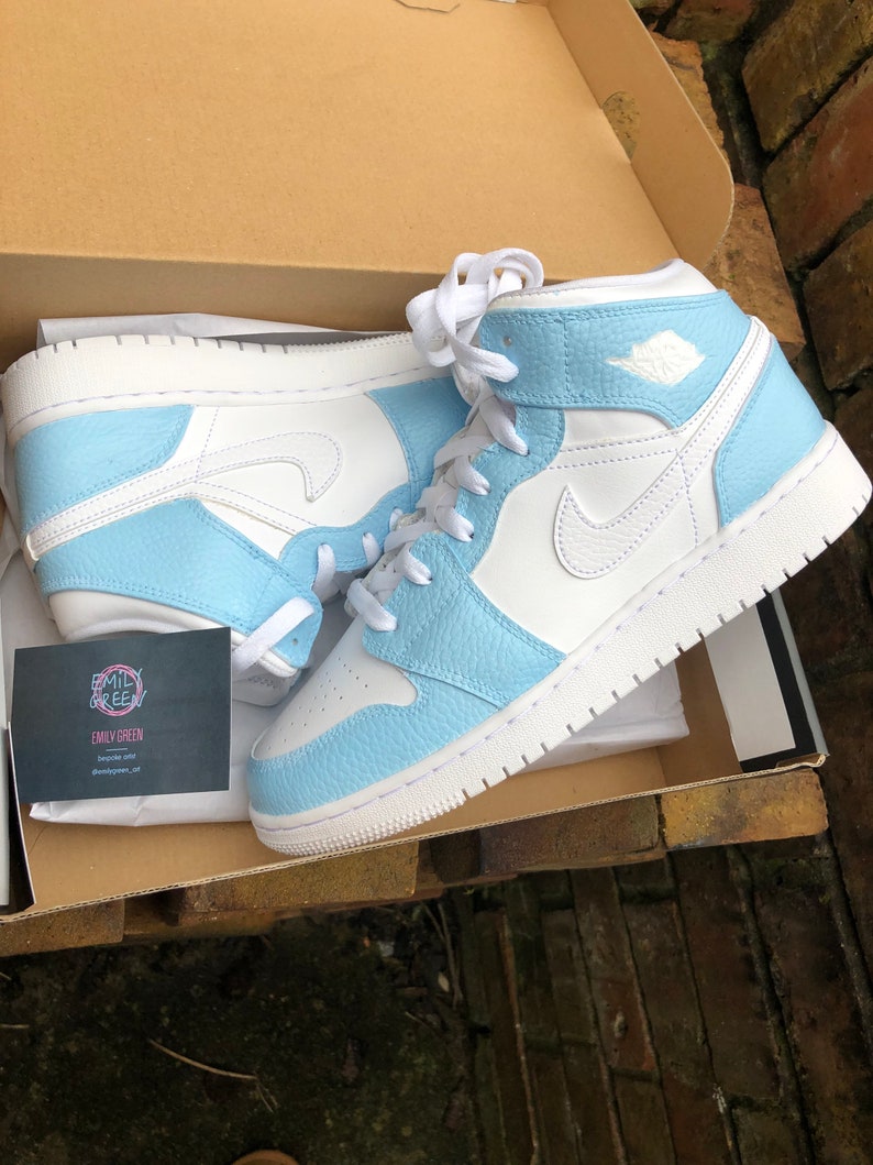 custom light blue jordans
