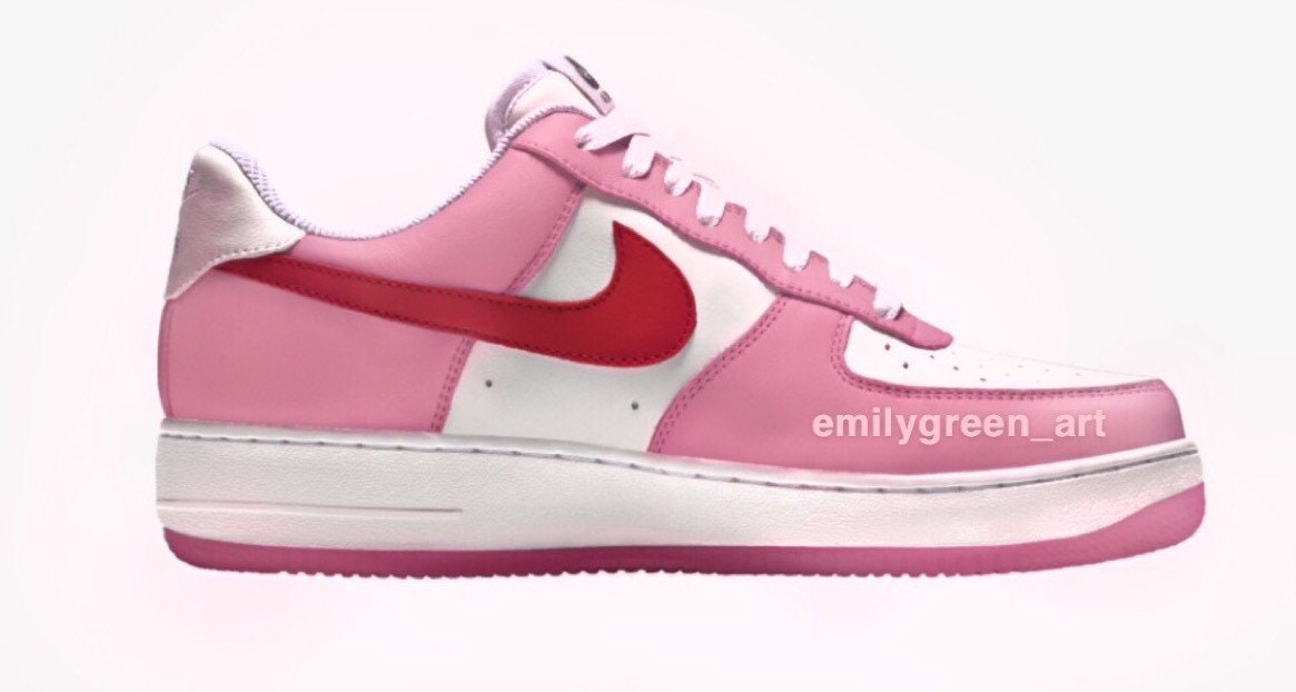 Nike Air Force 1 Custom Low Valentines Day Red Pink Shoes Men Women Kids 