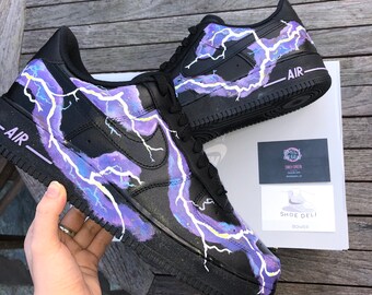 Custom lightning Air Force 1s- purple
