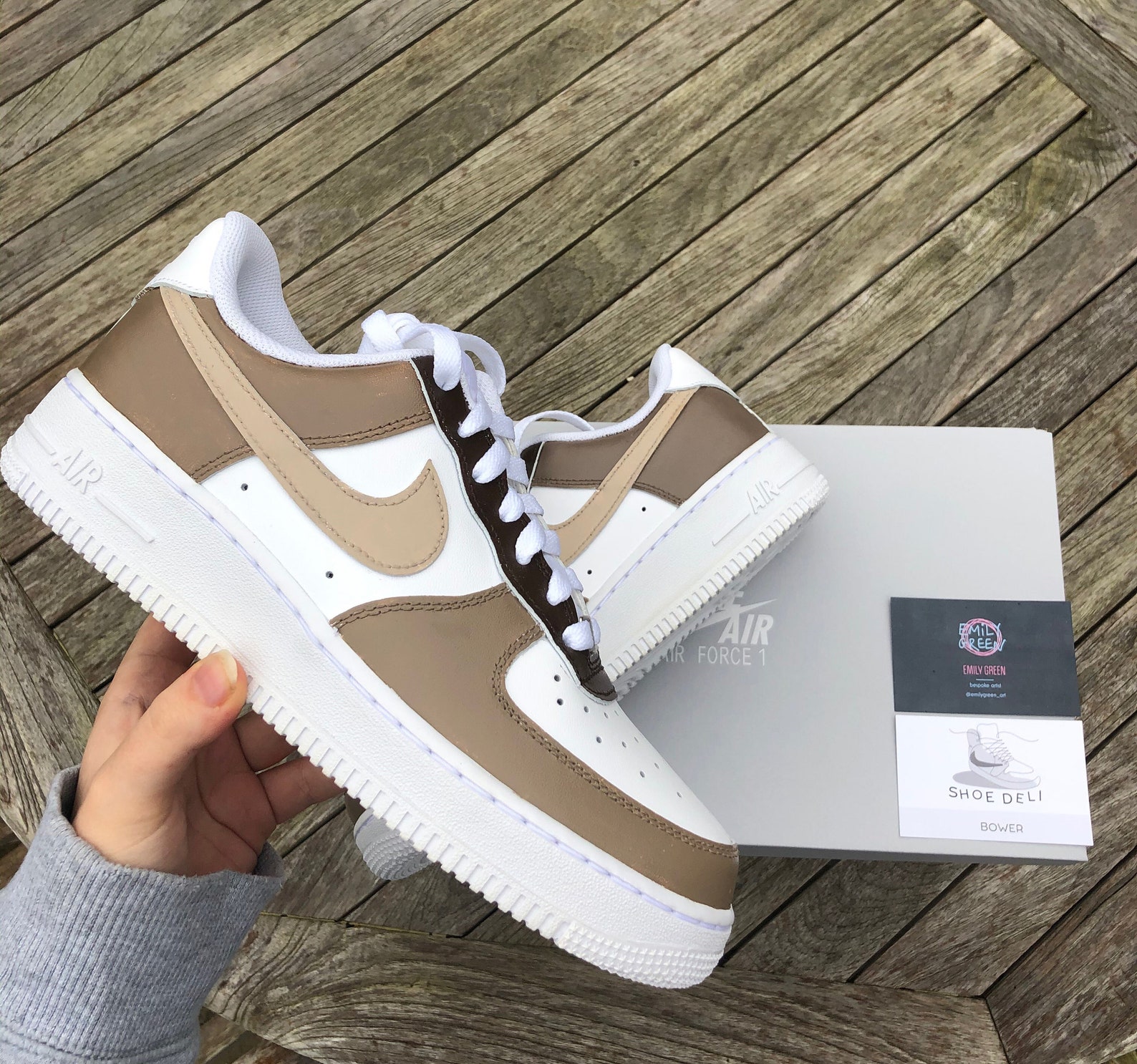 custom brown af1