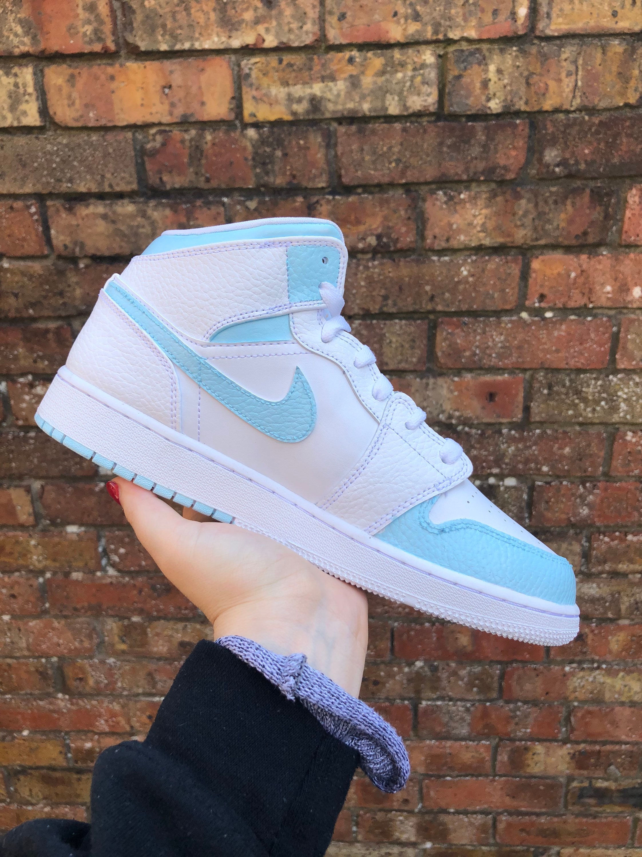 air jordan white and light blue