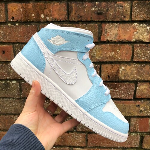 custom blue jordans