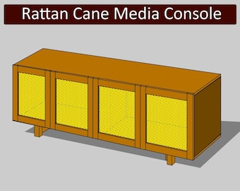 Mid Century Modern Rattan Cane Media Console / Buffet DIY Tutorial