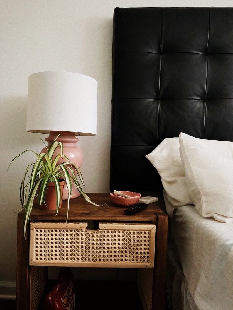 DIY Rattan Cane Pine Rustic Nightstand DIY Plan Etsy Denmark