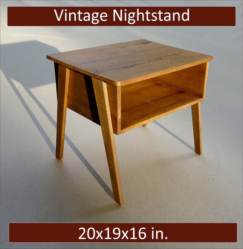 Vintage Mid Century Nightstand DIY Plan Etsy