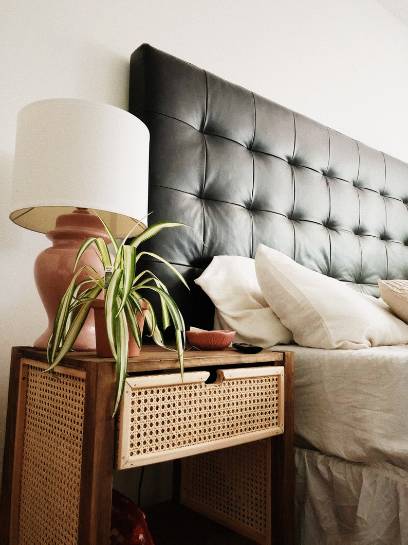 DIY Rattan Cane Pine Rustic Nightstand DIY Plan Etsy