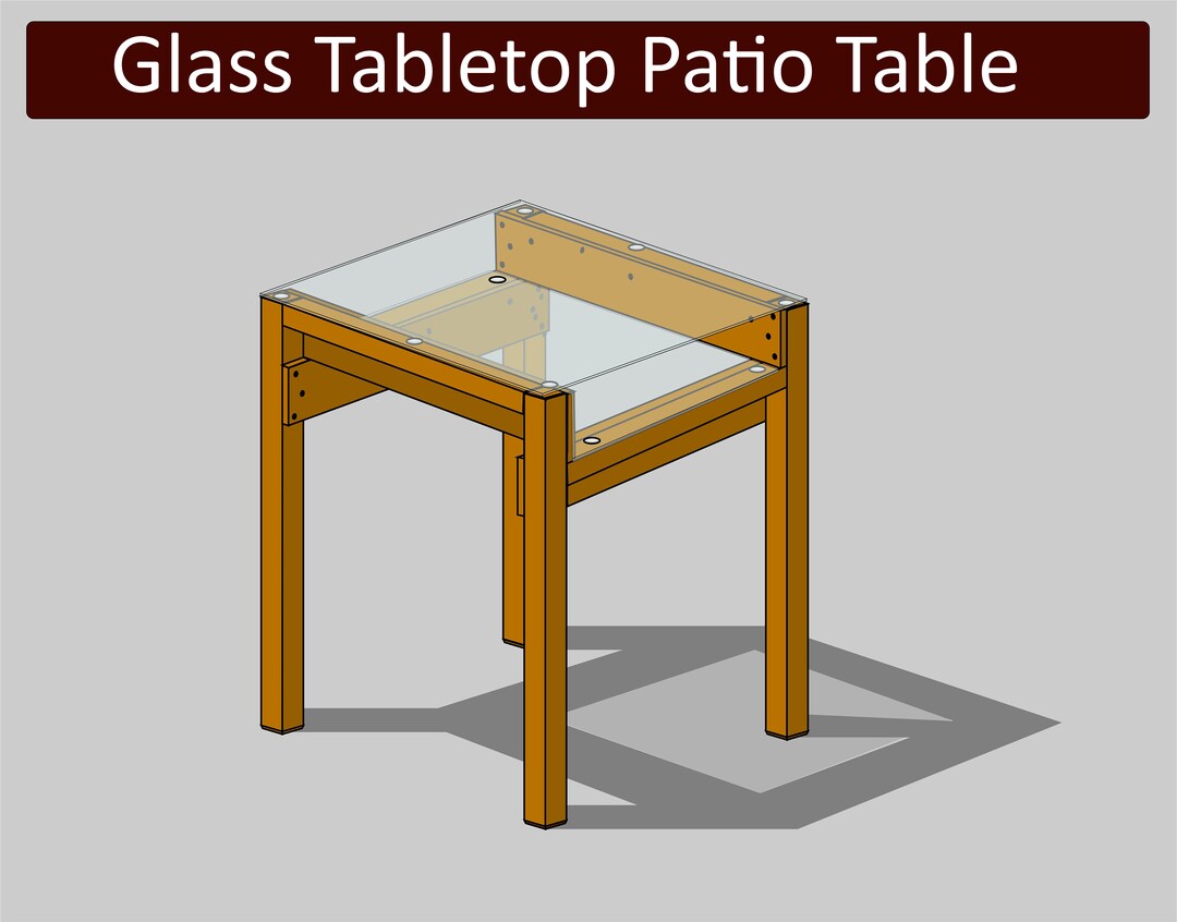 Simple Glass Tabletop Patio Table DIY Plan Etsy