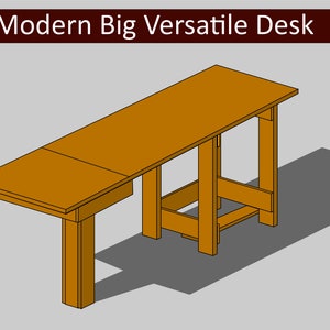 Modern Big Versatile Desk WIth Drawer DIY Plan