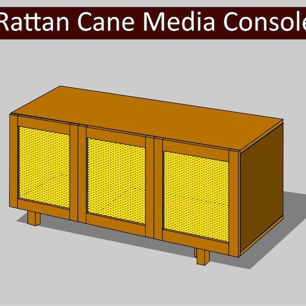 3-Door Mid Century Modern Rattan Cane Media Console / Buffet DIY Tutorial