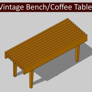 60s style Vintage Bench / Coffee Table DIY Plan