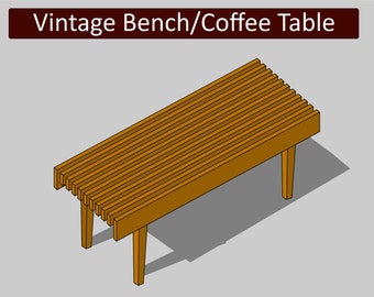 60s style Vintage Bench / Coffee Table DIY Plan