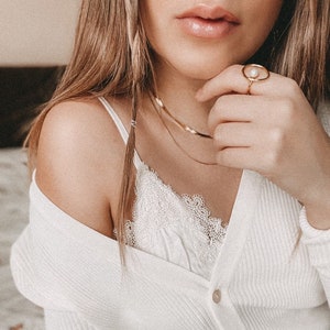 Two Layer Snake Necklace Set, Herringbone Necklace, 18K Gold Plated, Flat Chain Necklace, Double Chain Necklace, Stacking Snake Necklace