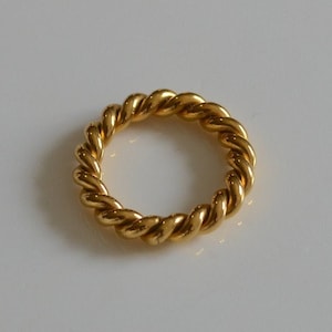 Gold Twist Ring,US 10, Big Size Ring, 18K Gold Plated Stainless Steel, Gold Braided Ring, Delicate Ring,Twisted Rope Ring,Thin Wedding Band