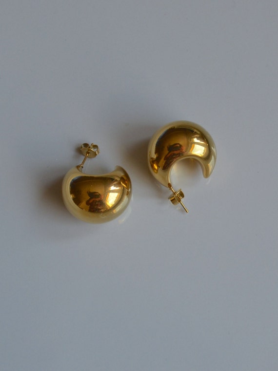 Gold Ball Earrings, Gold Dome Earrings, Chunky Ball Earrings