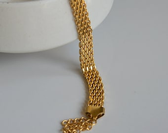 Gold Chunky Chain Bracelet, Gold Large Bracelet, Link Bracelet, Layering Bracelet, Gold Plated Stainless Steel, Gold Wide Bracelet