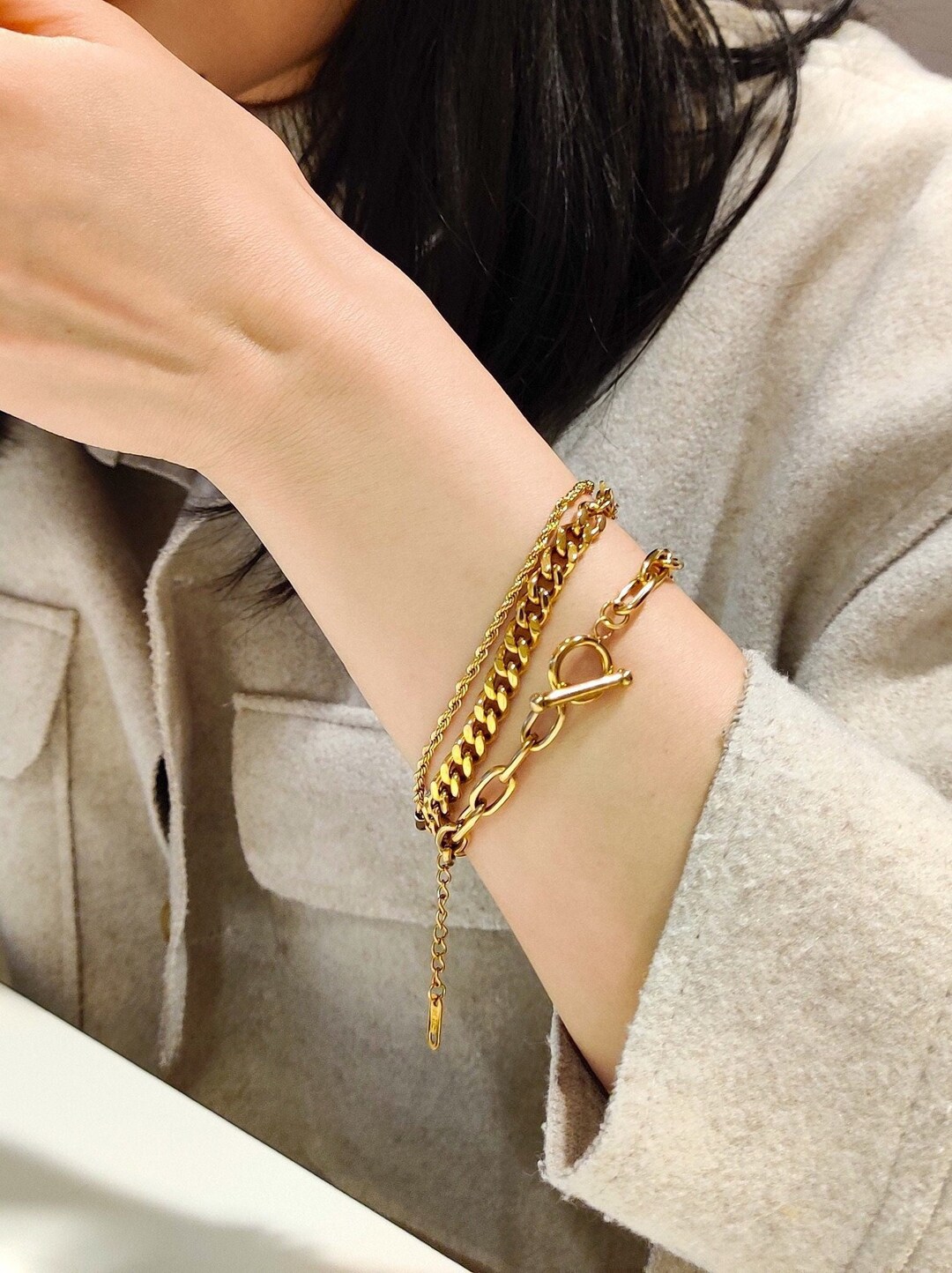 Anisa Sojka Chunky Chain 24K Gold Plated Bracelet – The Jewellery Room
